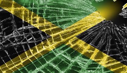 Image showing Broken ice or glass with a flag pattern, Jamaica