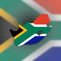 Image showing Map of South Africa with national flag