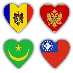 Image showing Flags in the shape of a heart, coutries