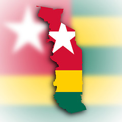 Image showing Togo map with the flag inside