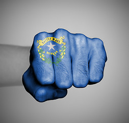 Image showing United states, fist with the flag of Nevada