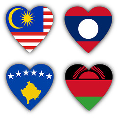 Image showing Flags in the shape of a heart, coutries