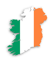 Image showing Map of Ireland with flag inside