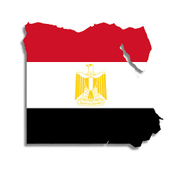 Image showing Egyptian map filled with their flag