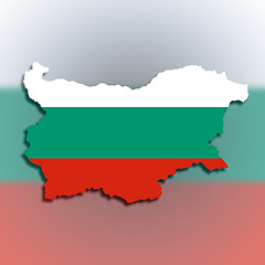 Image showing Map of Bulgaria filled with flag