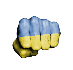 Image showing Front view of punching fist