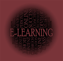 Image showing Word cloud e-learning concept 