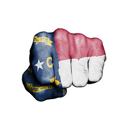 Image showing United states, fist with the flag of North Carolina