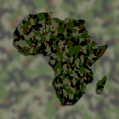 Image showing Map of Africa filled with camouflage pattern