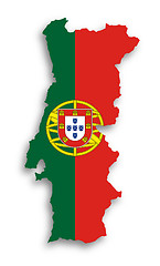 Image showing Map of Portugal filled with flag