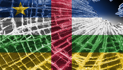 Image showing Broken ice or glass with a flag pattern, Central African Republi