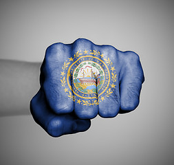 Image showing United states, fist with the flag of New Hampshire