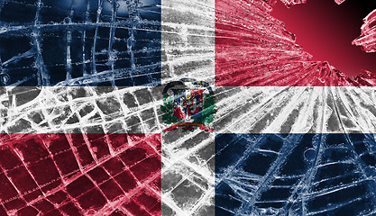 Image showing Broken glass or ice with a flag,  The Dominican Republic