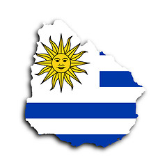 Image showing Country shape outlined and filled with the flag