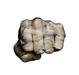 Image showing Front view of a punching fist