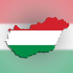 Image showing Map of Hungary filled with flag