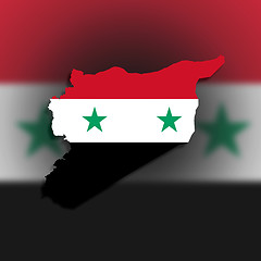 Image showing Syria map with the flag inside