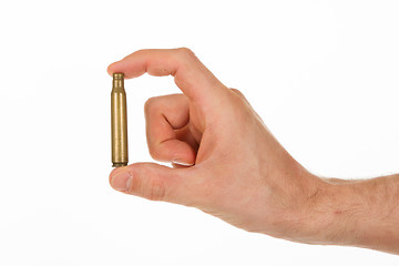 Image showing Hand holding an empty cartridge