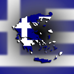 Image showing Greece map with the flag inside