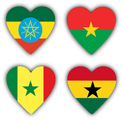 Image showing Flags in the shape of a heart, coutries