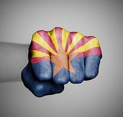 Image showing United states, fist with the flag of a state