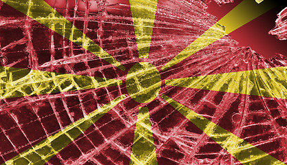 Image showing Broken ice or glass with a flag pattern, Macedonia 