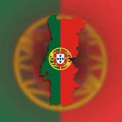 Image showing Map of Portugal filled with flag