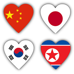 Image showing Flags in the shape of a heart, coutries