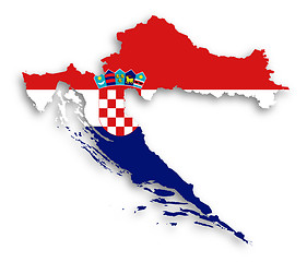 Image showing Map of Croatia filled with flag