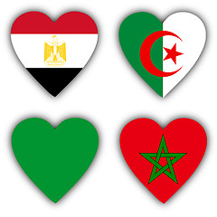 Image showing Flags in the shape of a heart, coutries