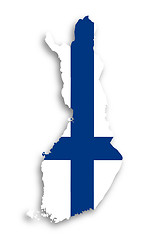 Image showing Map of Finland filled with flag