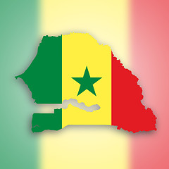 Image showing Senegal map with the flag inside