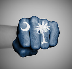 Image showing United states, fist with the flag of South Carolina