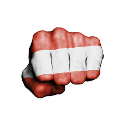 Image showing Front view of punching fist