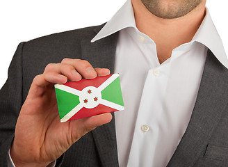 Image showing Businessman is holding a business card, Burundi