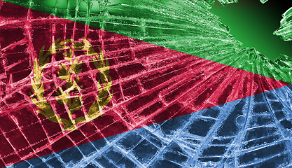 Image showing Broken glass or ice with a flag, Eritrea