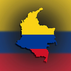 Image showing Map of Colombia filled with flag
