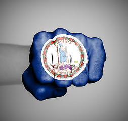 Image showing United states, fist with the flag of Virginia