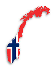 Image showing Norway map with the flag inside