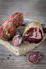 Image showing Italian salami assortment