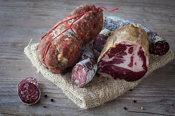 Image showing Italian salami assortment