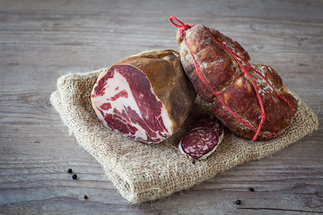 Image showing Italian salami assortment