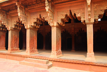 Image showing columns in red Fort of Agra