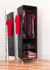 Image showing Clothes organizer with clothing and accessories