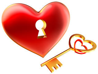 Image showing metalic red heart with keyhole as symbol of love