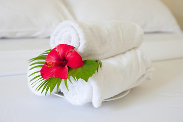 Image showing hotel towels