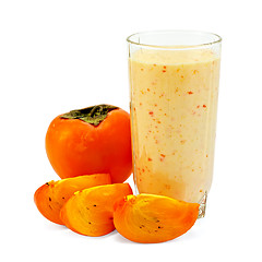 Image showing Milkshake with whole persimmon