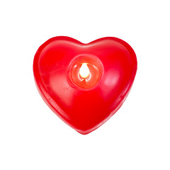 Image showing Hearts one in the form of candles