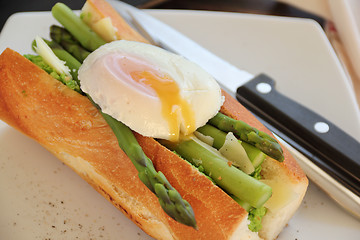 Image showing Poached Egg With Asparagus