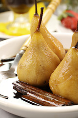 Image showing Poached Pears And Cinnamon